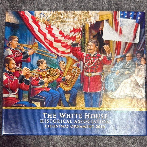 Patriotic Holiday Ornament with Gold and Red Accents - Picture 5 of 5